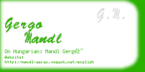 gergo mandl business card